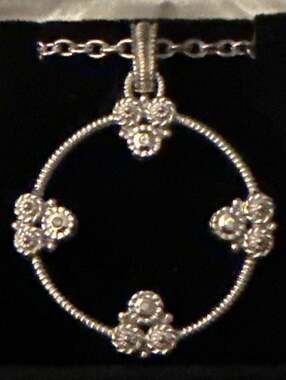 Judith Ripka Sterling Silver Garland Circle Pendant Necklace